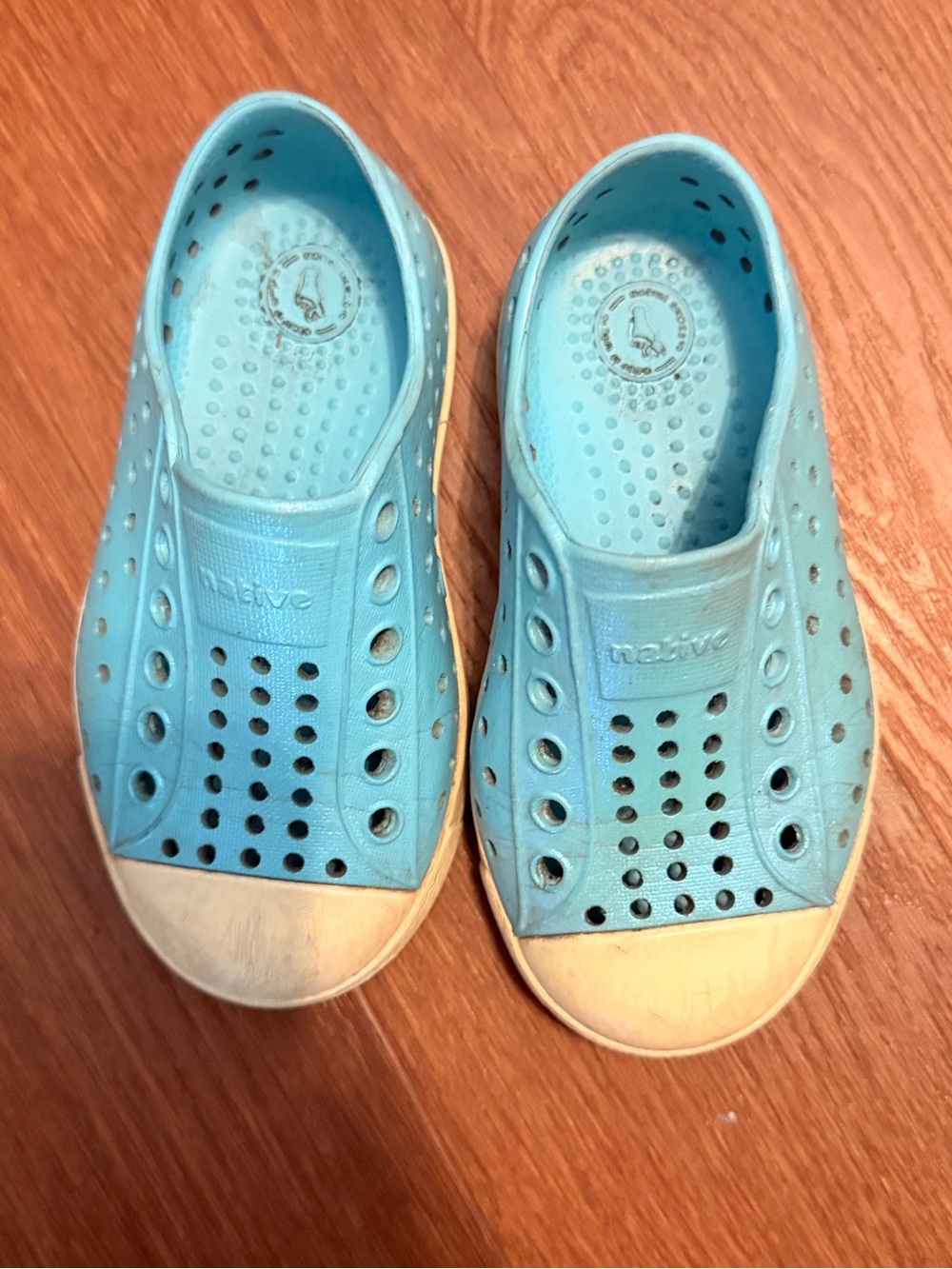 Native Jefferson Kids Blue Iridescent Slip On Water Shoes Sneakers Size C6
